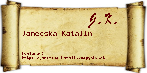 Janecska Katalin névjegykártya